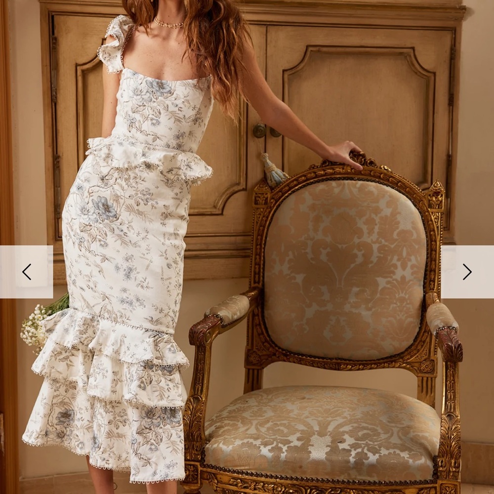 V Chapman The Violet Dress in Blue Murano Print size 4